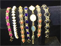 7- gemstone & glass bracelets