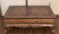 Solid wood inlaid coffee table