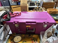 PURPLE ROLLING FOOTLOCKER TRUNK