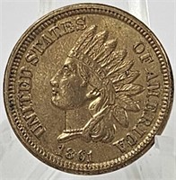 1861 Copper-Nickel Indian Head Cent AU/BU