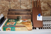 Knife Sets and Vintage Wood Desk Organizer