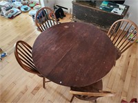 Antique Oak Table W Chairs