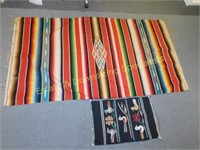 Vintage Serape Saltillo Blanket/Spread & Rug