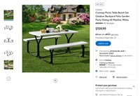 N2081  Costway Picnic Bench Set Outdoor Dining