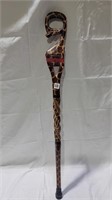 Hand carved giraffe cane