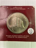 1974 $5 Bahama Uncirculated Speciman Coin