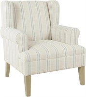 Upholstered Rolled Arm Wingback Accent Chair