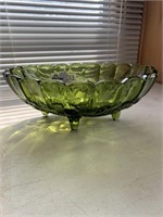 VINTAGE INDIANA GLASS OVAL FOOTED SERVING DISH