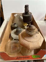 Flat of oil lamps parts & pieces