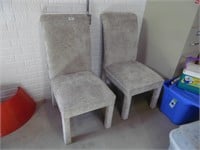 2 FABRIC CHAIRS LOCATED IN BASEMENT