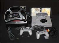 Play Station 1 w/ 2 controllers, Mad Catz Racing