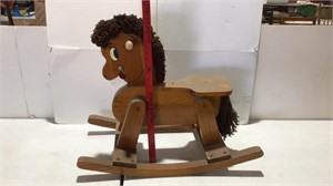 Vintage wood child’s  rocking horse.