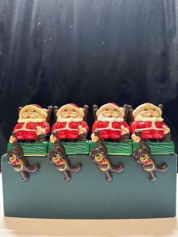 1980’s Santa Stocking Holders 4 pc