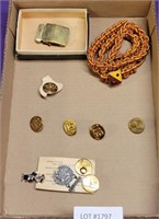 US ARMY PINS AND BELT BUCKLE