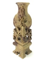 Chinese Soap Stone Intricate Carved Vase