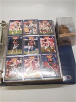 Binder Of Football Cards And Wooden 49rs Football