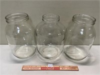 NICE LOT OF LARGE CLEAR GLASS STORAGE JARS