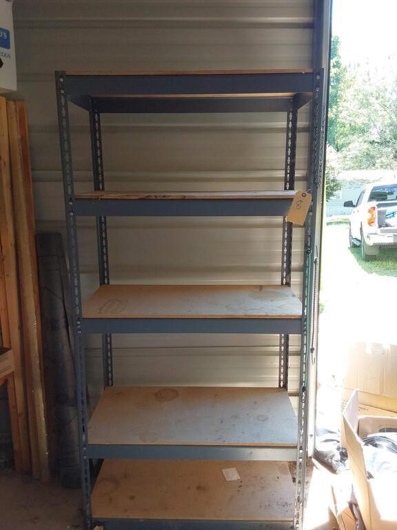 Metal Shelf With Wooden Shelves