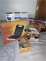 Collection of small appliances, waffle maker