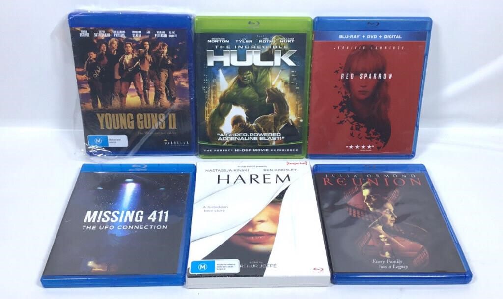 New Open Box Lot of 6 Blu-ray Discs