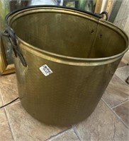 vintage Brass bucket 12.5” T x  14” D  w/handle
