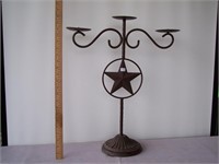 Large, Heavy Metal Texas Star Candle Holder