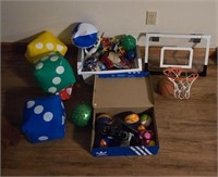 Toys, Over Door BasketBall hoop, and misc