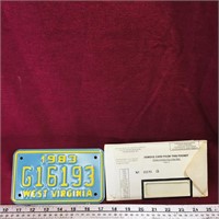 1983 West Virginia US Motorcycle License Plate