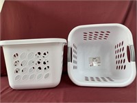 2 square Sterilite laundry baskets