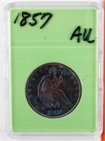 Coin 1857 Seated Liberty Half Dollar AU