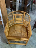 tortoise bamboo rattan chair vintage