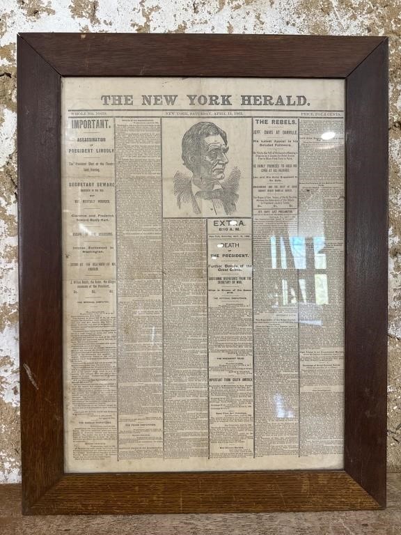 Lincoln's Death Newspaper