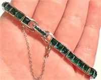 Vintage 14k Emerald Channel Set Bracelet