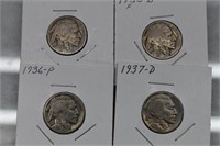 Buffalo Nickels (4)