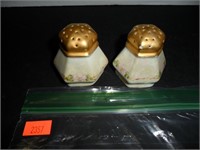 Gold & White Salt and Pepper Shakers