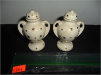 White & Gold Star Salt and Pepper Shakers