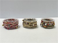 set of 3 country christmas rope garland
