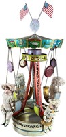 GERMAN CAROUSEL WITH BISQUE HEAD DOLLS