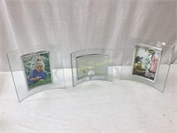 3 Glass Curved Photo Frames
