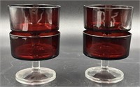 4 Cavalier Ruby Stackable Wine Glasses