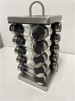 Spinning  Spice Rack W/ 20 Labeled Jars For Spices