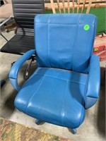 BLUE LEATHER CHAIR- OFFICE