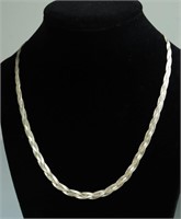 STERLING SILVER FLAT WOVEN NECKLACE