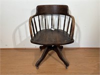 English Oak Desk Chair Circa 1930's