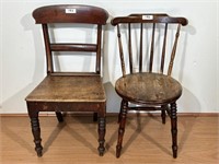 Two Antique Kitchen Chairs