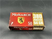 Monarch 380 Brass Auto 94 GR Ammo
50 Cartridges