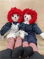 34" Raggedy Ann and Andy dolls in matching