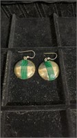 925 sterling silver earrings with malachite