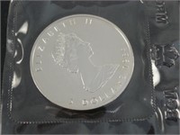 1989 Canadian $5 Maple Leaf .9999 Fine Silver