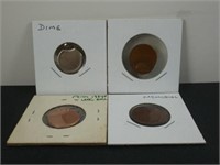 Group of 4 U.S. Coins / Struck Off Center